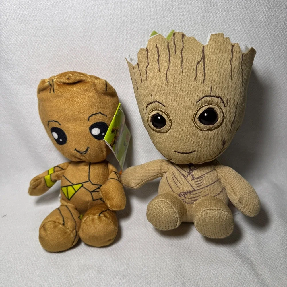 Marvel Groot Plush Toy Set Ty Beanie Baby & Small Groot Guardians of the‎ Galaxy